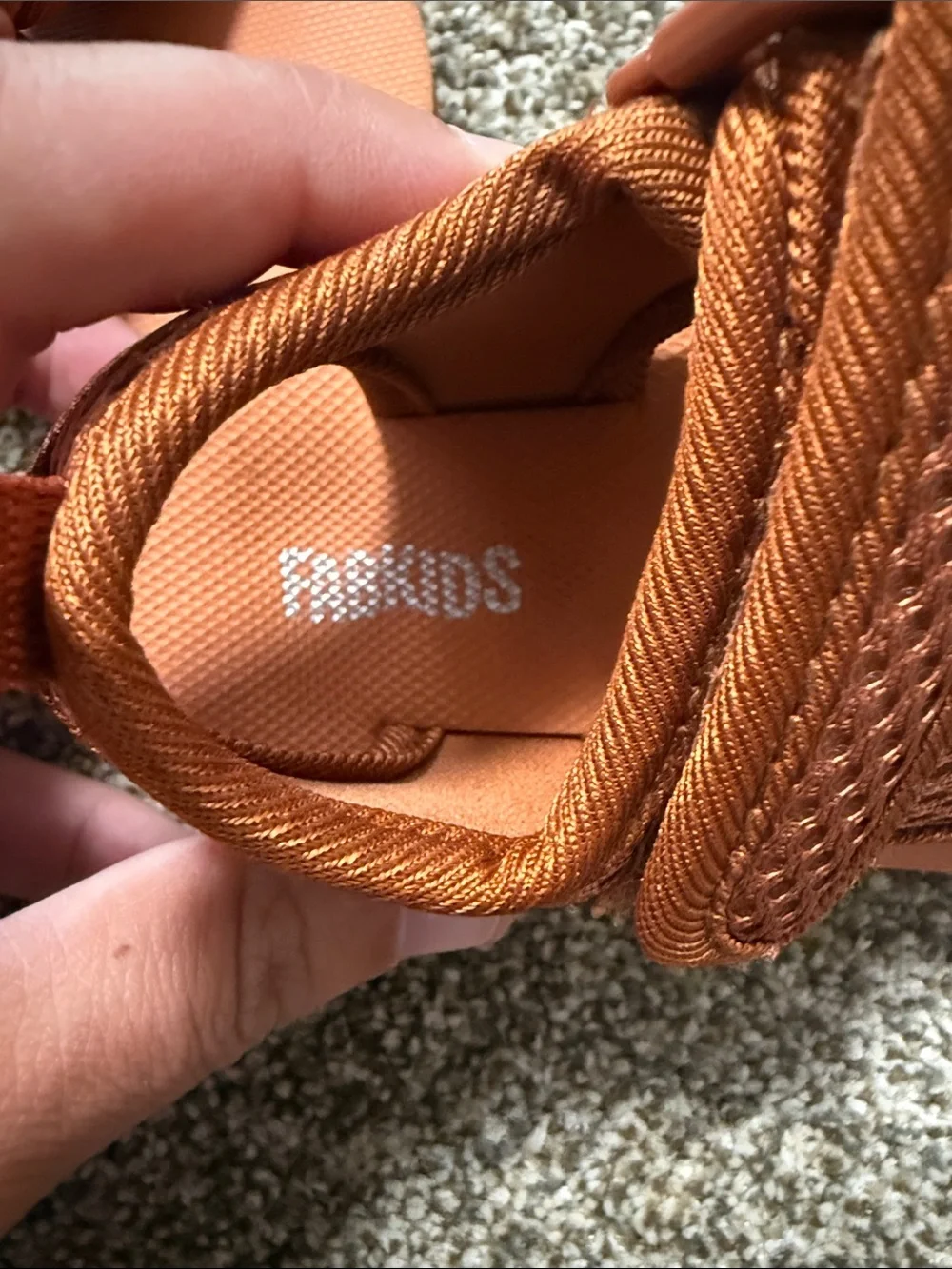 fabkids Orange Mesh Hook-and-Loop Kids' Sandals